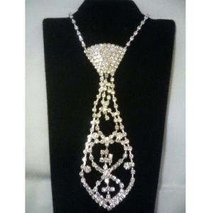 Sexy rhinestone tie choker